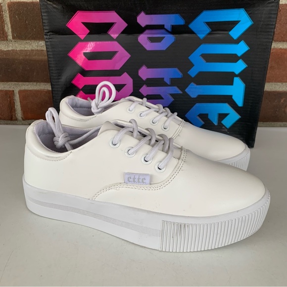 Cute To The Core sugar white platform Lace Up Sneakers Women’s US 5 M - Picture 1 of 8